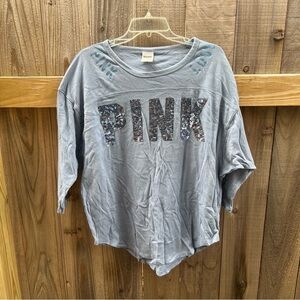 PINK Victoria’s Secret Sequin Logo Tee